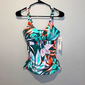 Anne Cole zesty tropical bra size underwire tankini swim top size 32DD/34D